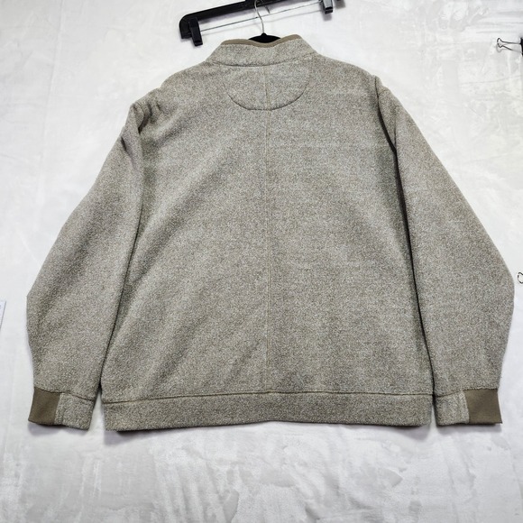 Greg Norman Mens Quarter Zip Pullover Sweater XL TG Beige Heathered Fleece Golf - Picture 2 of 8